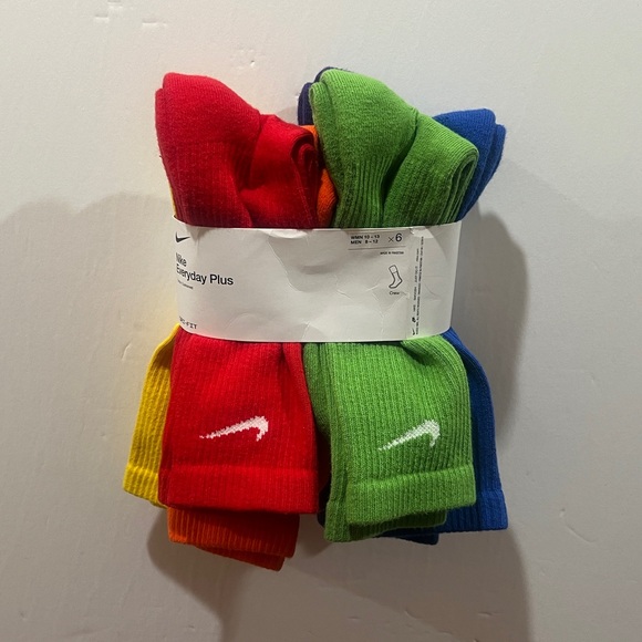Nike, Everyday Plus, 6 Pack Crew Socks, Multicolor - Picture 5 of 11